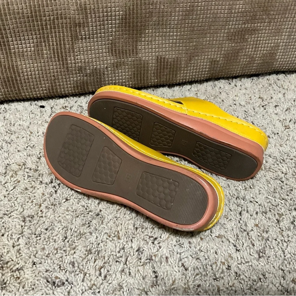 Aomigoct sandals for women’s size 42 yellow soft leather - Picture 6 of 8